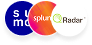 Sumo Logic, Splunk, and QRadar Logos